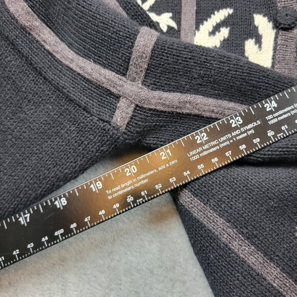 Vintage Mandal Bay Cardgan Womens XL Black Knit Santa Snowman Holiday Sweater - Picture 14 of 16